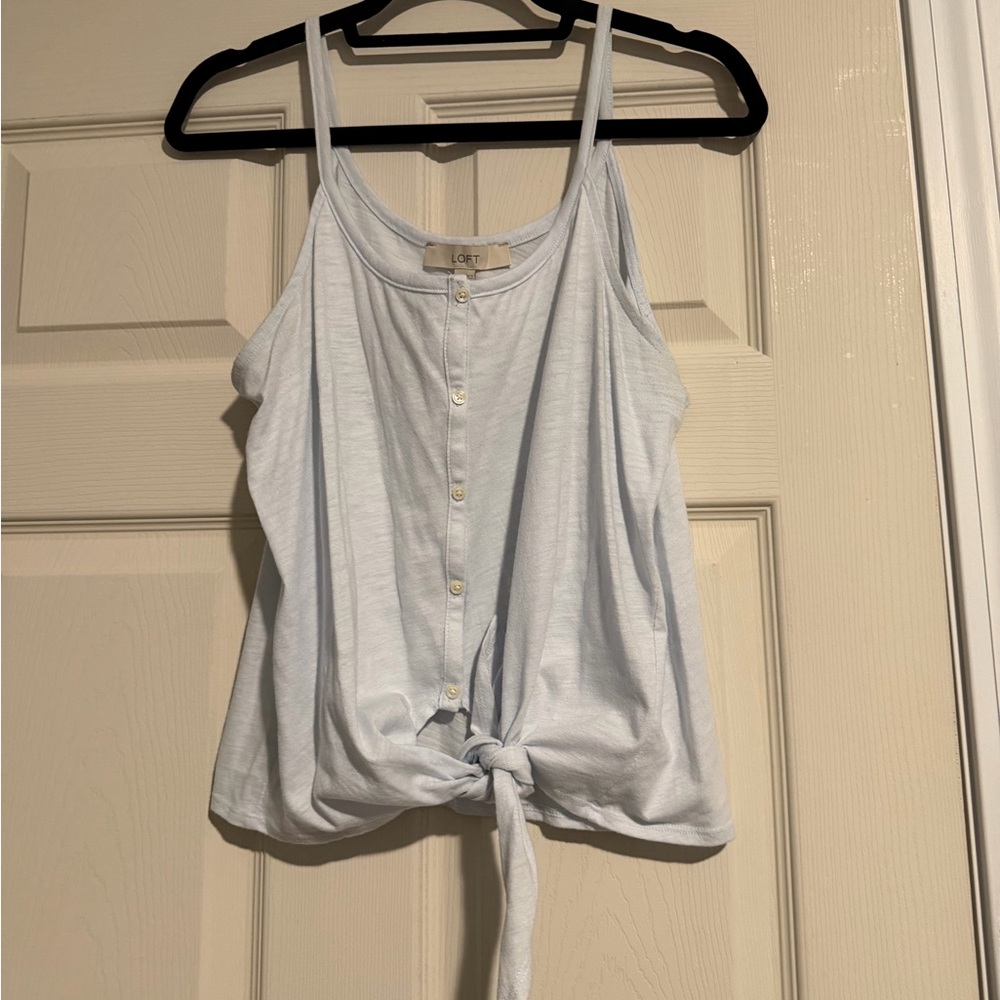 LOFT Light Blue Camisole with Tie-Front